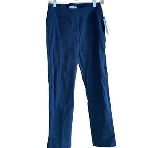Margaret M Slimming Pants Sylvie Straight Leg Pull On‎ Navy Black Small NWT
